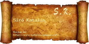 Siró Katalin névjegykártya