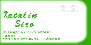 katalin siro business card